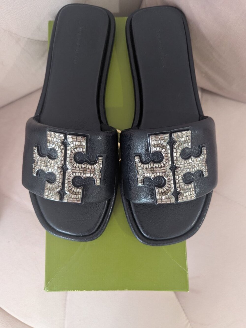Tory Burch Double T Deco Sport Slide Navy